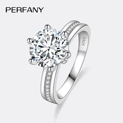 PERMANY 3CT Moissanite Ring For Women S925 Pure Silver Wedding Ring GRA Certified Laboratory Diamond Wedding Luxury Jewelry