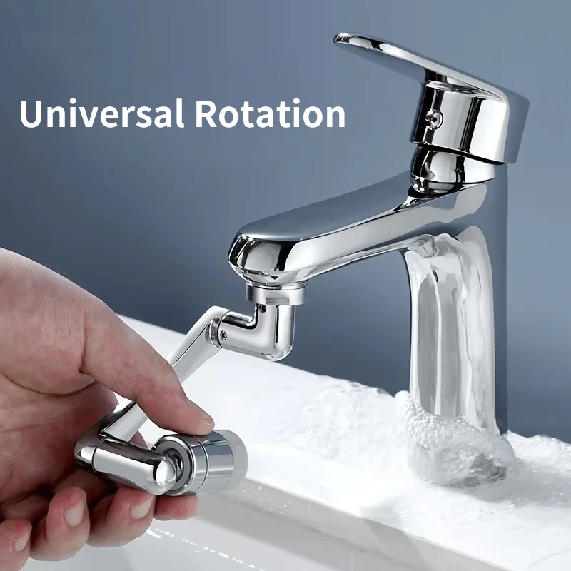 

Stainless Steel Faucet Universal Rotation Splash-Proof Design Multi-Adapter Head Safe Drinking Water Includes Kitchen Bathroom