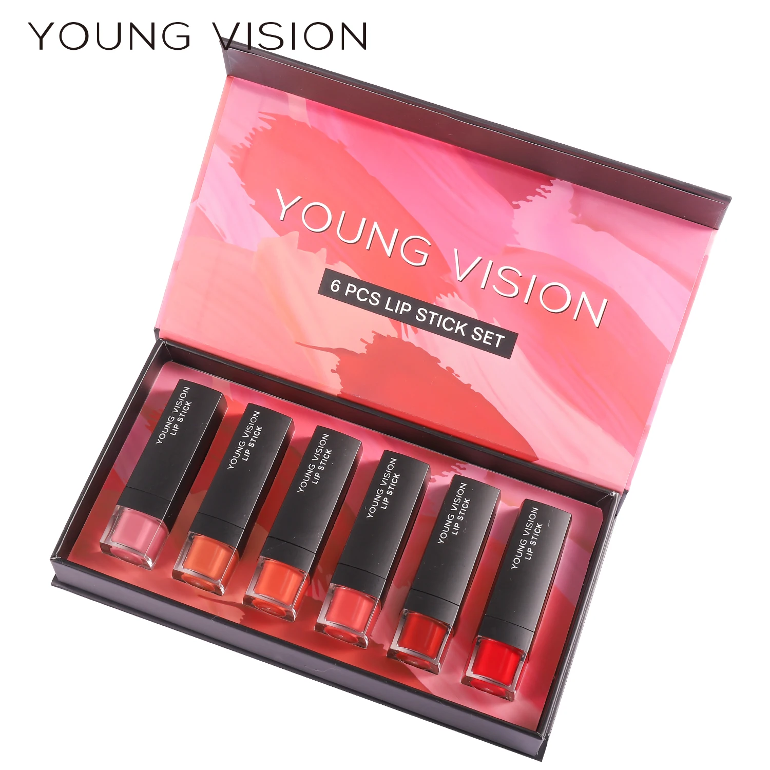 Coffret cadeau de rouge à lèvres mat, 6 pièces/ensemble, tasse antiadhésive, rouge à lèvres hydratant en velours