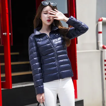 Light Duck Down Puffer Coat Women 2022 Autumn Coats Warm Duck Down Female Casual Jacket Stand Collar Pocket Lady Slim Jacket