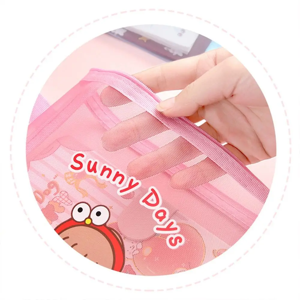 Korean Student School Stationery Bag Large Capacity Nylon File Folders Document Bag Test Paper Folder Zipper Storage Bag