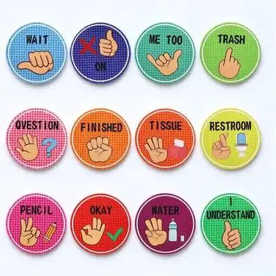 Gesture Poster Boho Klassenzimmer Hand Signale Aufkleber Asl Karten Wissenschaft Dekor Flash Grundschule