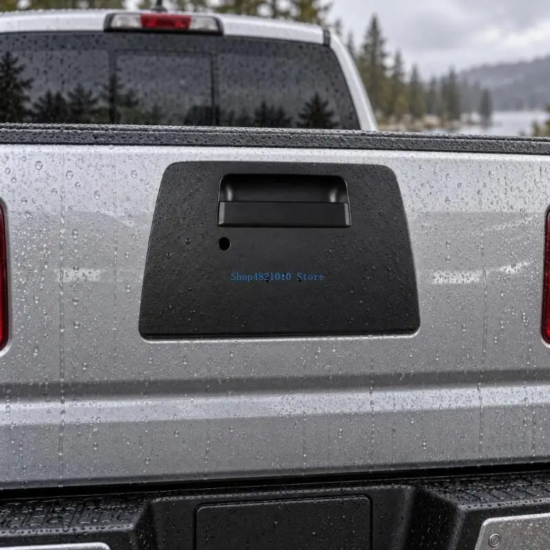 T3LF Rear Gate Handle Trim Assembly, 90606-7S200 Reference, Integrated Black ABS Panel with Recessed Pull Handle for Opening and