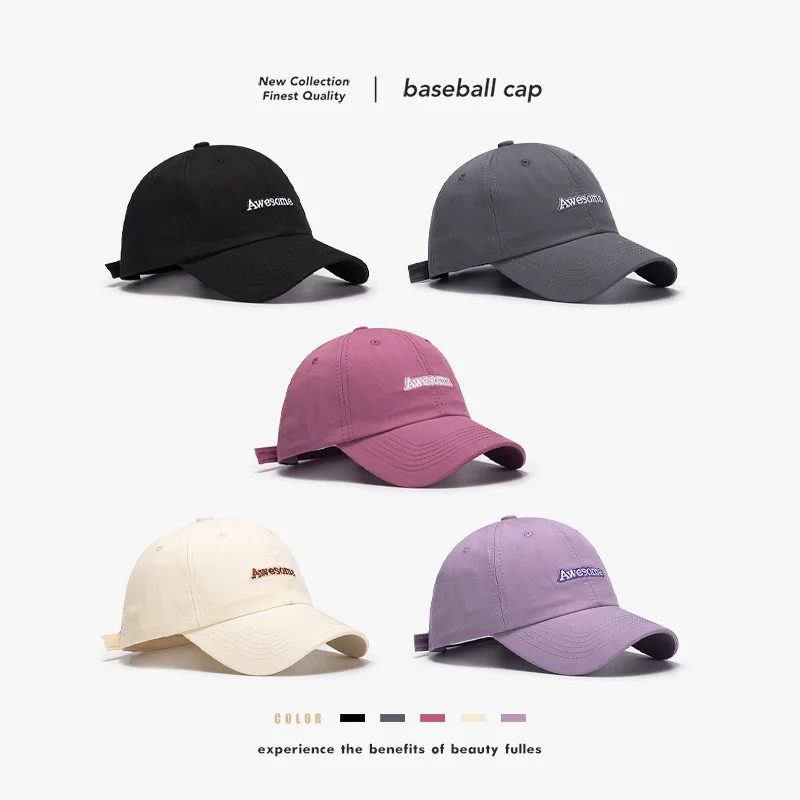 Spring and summer outdoor Korean version shopping women's letter embroidered duck bill hat men's fashion curved brim face small