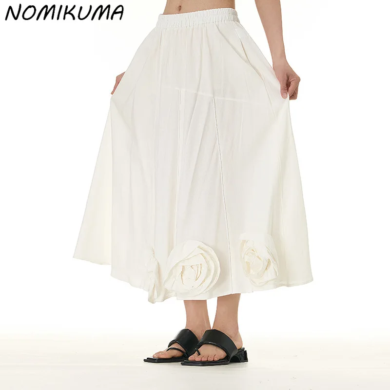 

Nomikuma New Korean Style Causal Swing Skirt for Spring 2024 New Women's Fashion Versatile Half Skirts Mujer Faldas