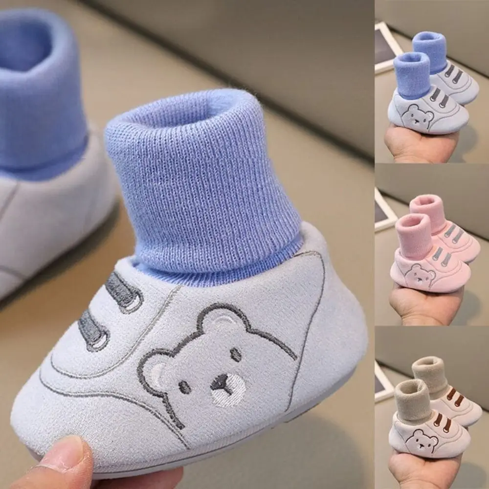 Cute Soft Rubber Sole Walker Shoes Cartoon Design Non-Slip Infant Shoes Wear-resistant Breathable Booties Walking Practic