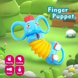 Marioneta de mano de tubo Pop para adultos, juguete de apretar, lindo elefante Kawai, sonido Vocal, TDAH, alivio del estrés, regalos
