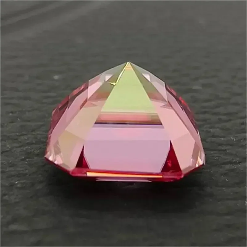 Moissanite Stone Pink Color Asscher Cut Gemstone Lab Grown Diamond Charms DIY Advanced Jewelry Making Materials With GRA Report image 5