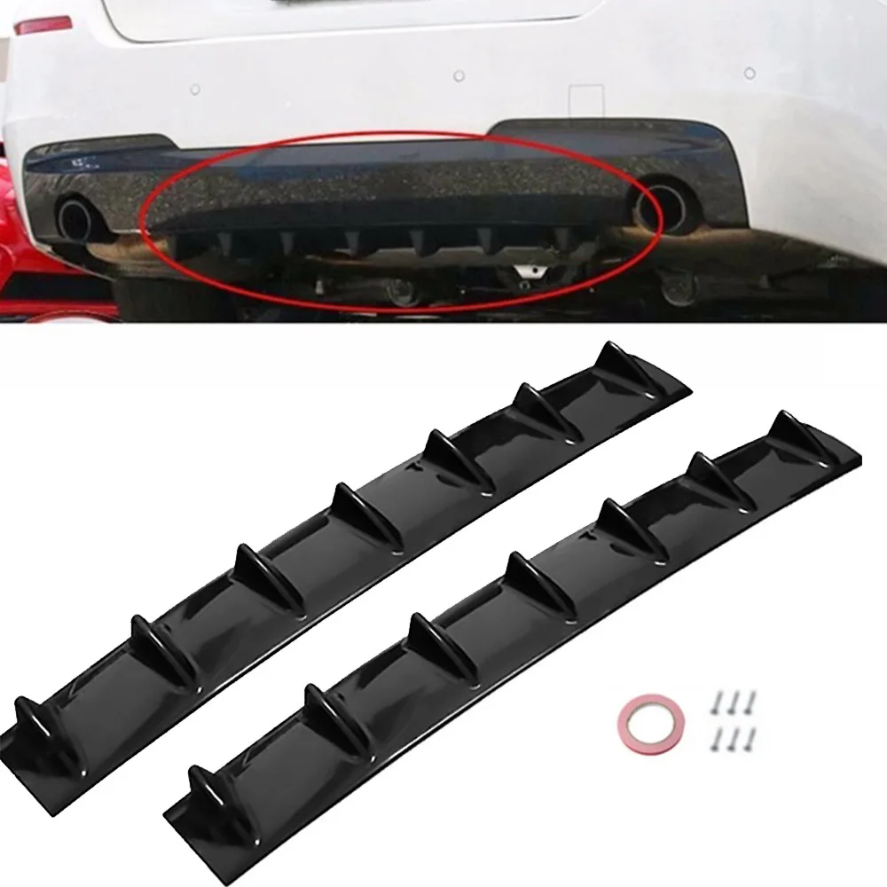 Car Shark Rear Bumper Universal Chassis Spoiler Lip Protection Diffuser Deflector ABS rear spoiler bumper chassis spoiler