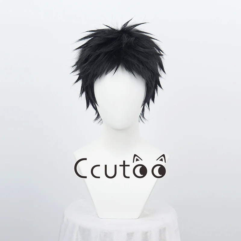 Anime Akaashi Keiji Cosplay Wig Men 30cm Black Wig Heat Resistant Synthetic Hair Party Anime Cosplay Wigs + Wig Cap