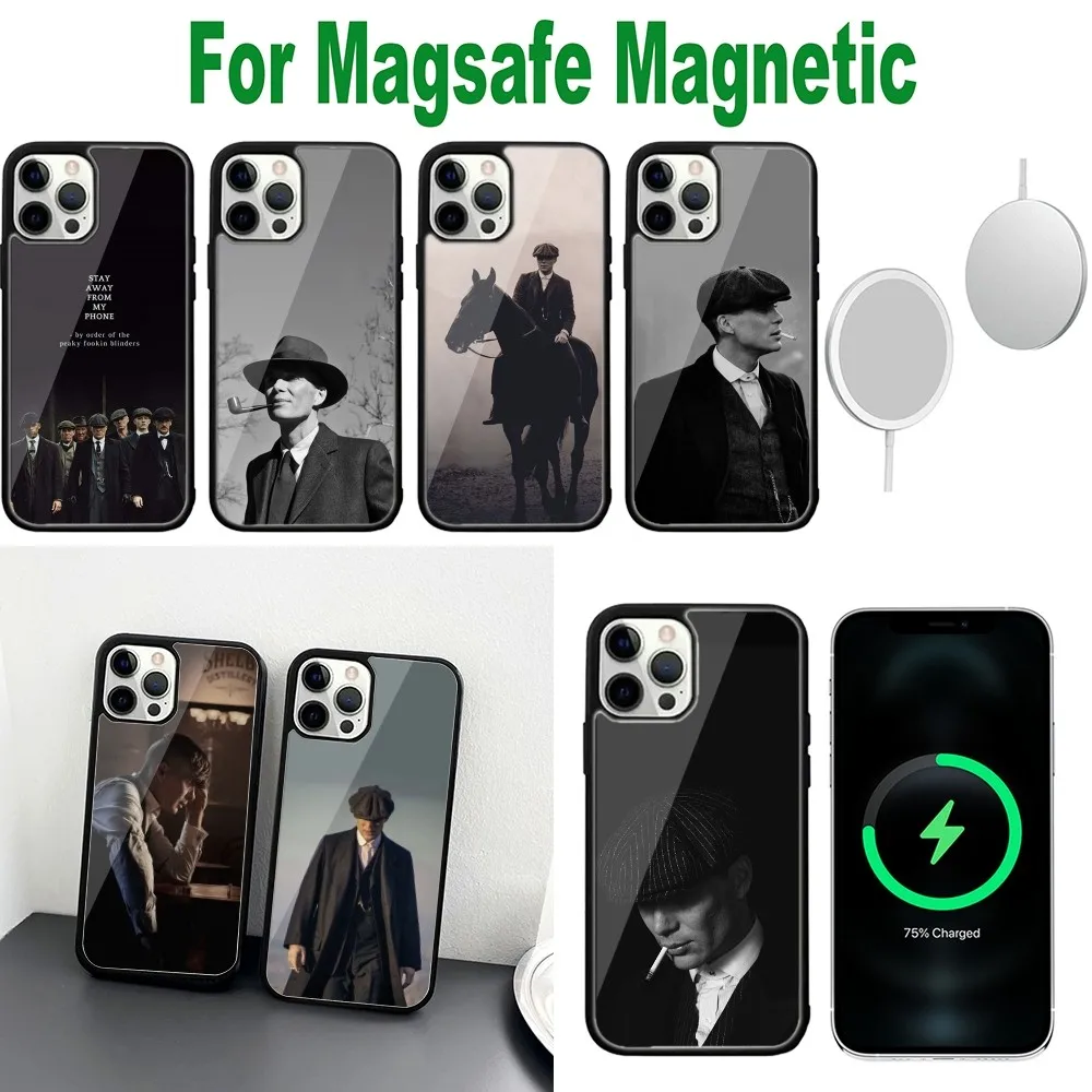 Peaky Cool B-Blinders Phone Case For iPhone 16,15,14,13,12,11,Plus,Pro,Max,Mini Magsafe Magnetic Wireless Charging