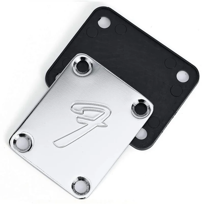 

A56XQ 70S 4-Bolt Guitar Neck Plate Neckplate with Screws (Silver)