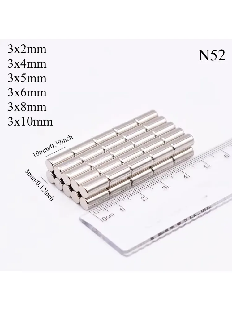 AliExpress NONE N52 3x5 3x2 3x6 3x8 3x10 3x3 3x4mm Neodymium Refrigerator tiny sylinder Disc Craft Ebike Magnets Whiteboard Customised Diy