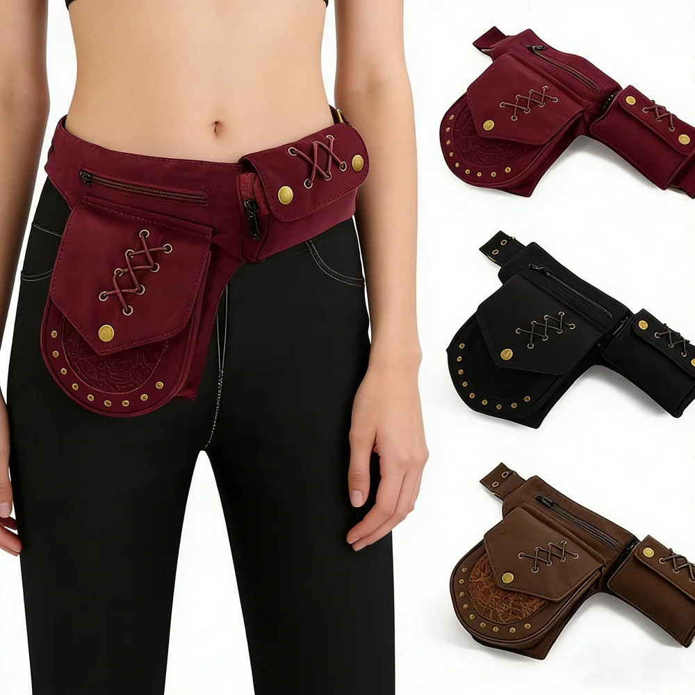 Fanny Pack Retro Men's And Women's Waist Bag Purse Multifunctional Mobile Phone Storage Bag Chest Bag Card Holder Waist Pack