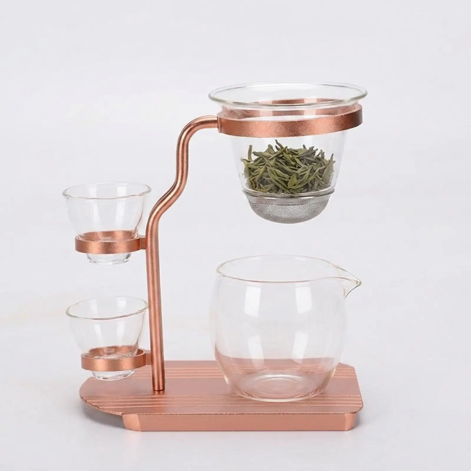Stainless Steel Infuser Stand Three Ring Tea Organizer for Teapot Cup Display Shelf Space Saving Tea Ware Holder