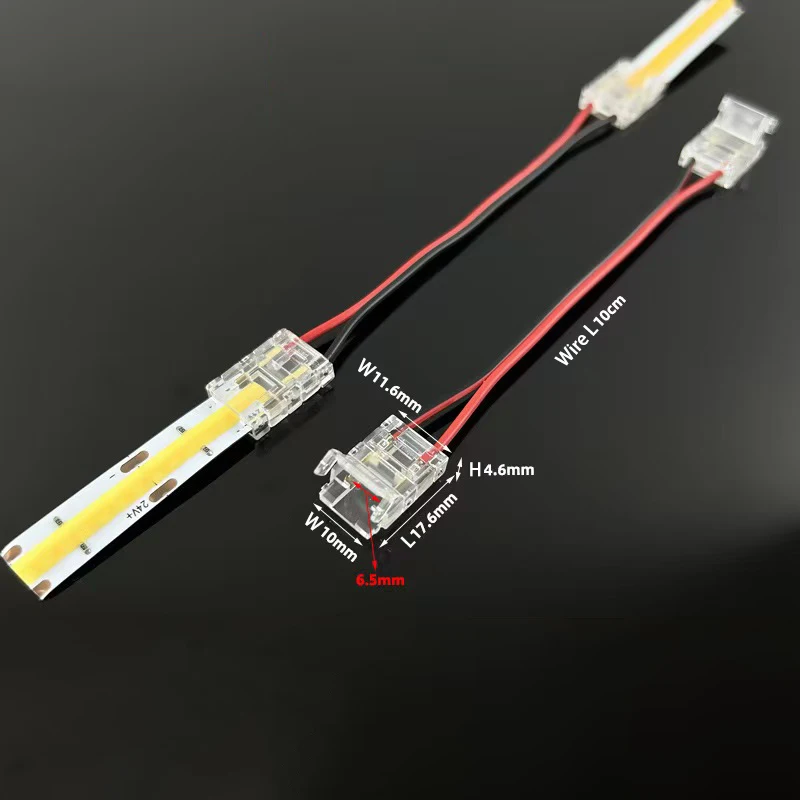 Crystal Buckle 5mm 8mm 10mm 2 pin 2 Wire Corner SMD Cob Led Strip Light Connector