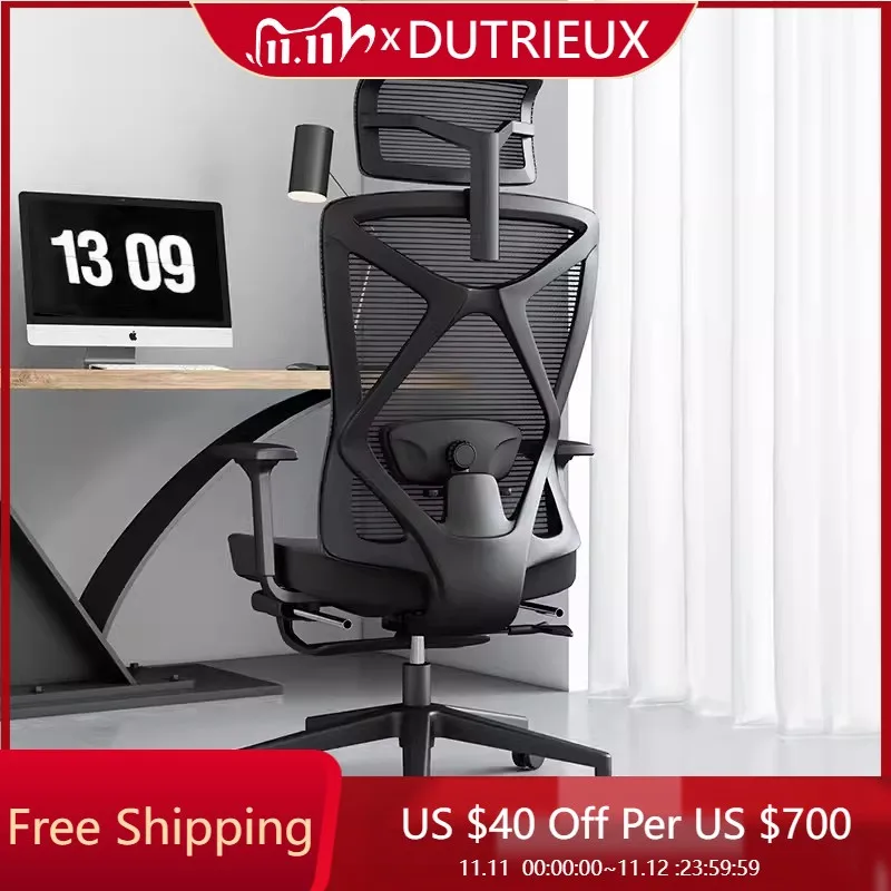 

Черная подставка для ног, игровое кресло, эргономичное дизайнерское кресло с высокой спинкой, дышащее игровое кресло, сетчатая регулируемая мебель Sillas De Oficina