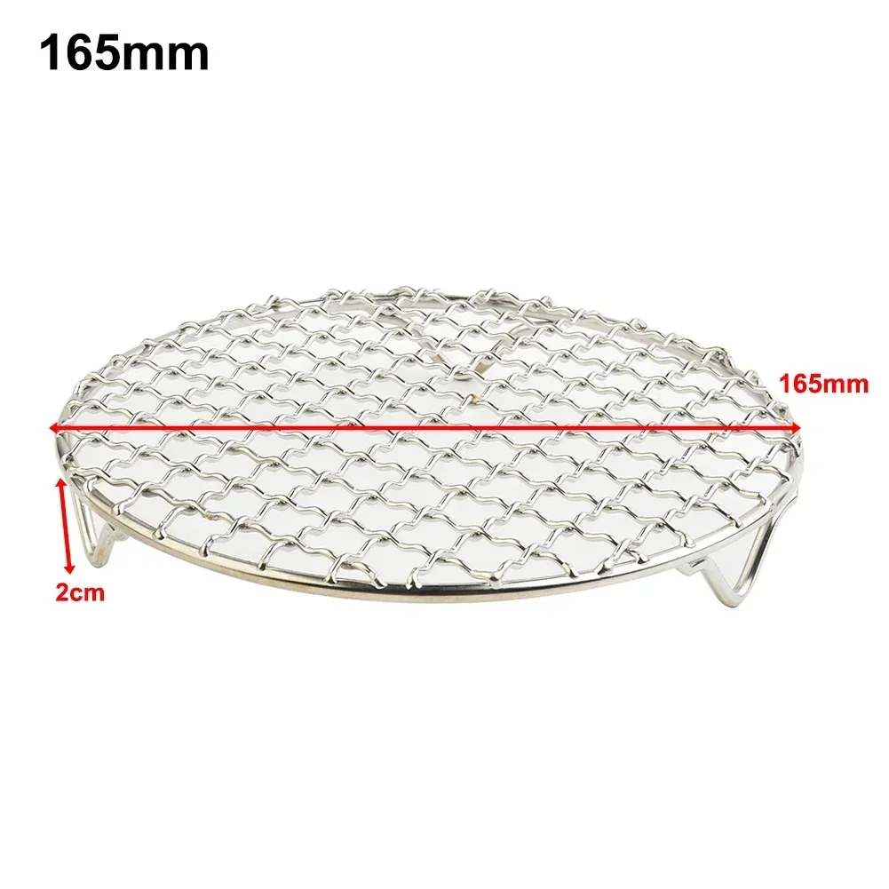 1pcs Round Cooling Baking Rack 304 Stainless Steel Wire Oven Grill Sheet 165mm/180mm/200mm/240mm/295mm BBQ Accessories