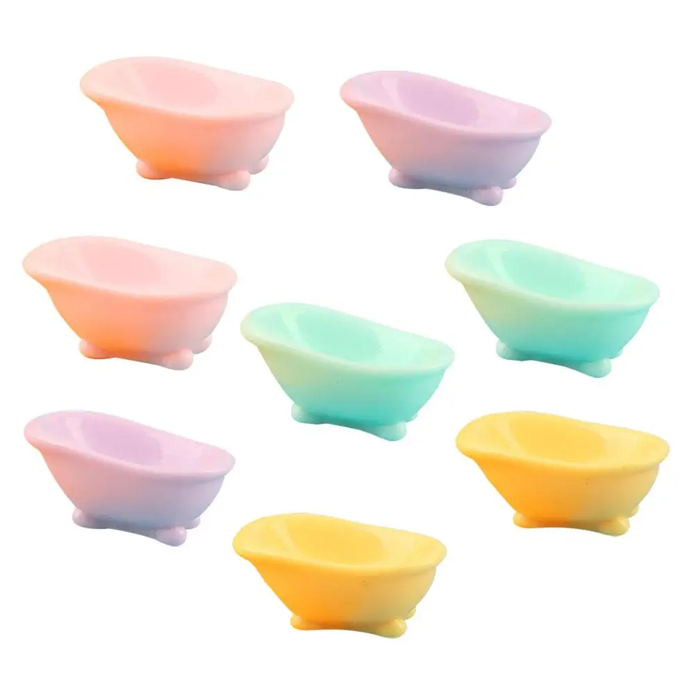 

6 Pcs Resin Miniature Bathroom Bathtub Micro Landscape Ornament House Decoration Scene Prop Simulation Washing Bathtub