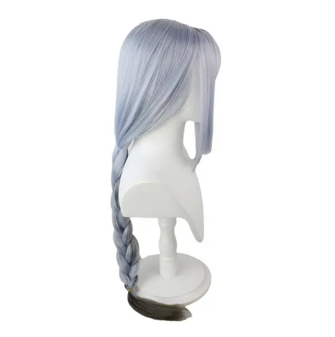 Game Cosplay ShenHe Wig Light Blue Gradient Bold Twist Braids Heat Resistant Synthetic Hair Party Wigs Dakimakura Pillow Case