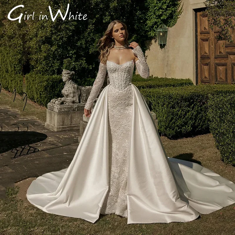 Sexy A-line Mermaid Off Shoulder Lace Applique Wedding Dress Sweetheart Wedding Gowns Princess Bride Gown Customized Gift 2026