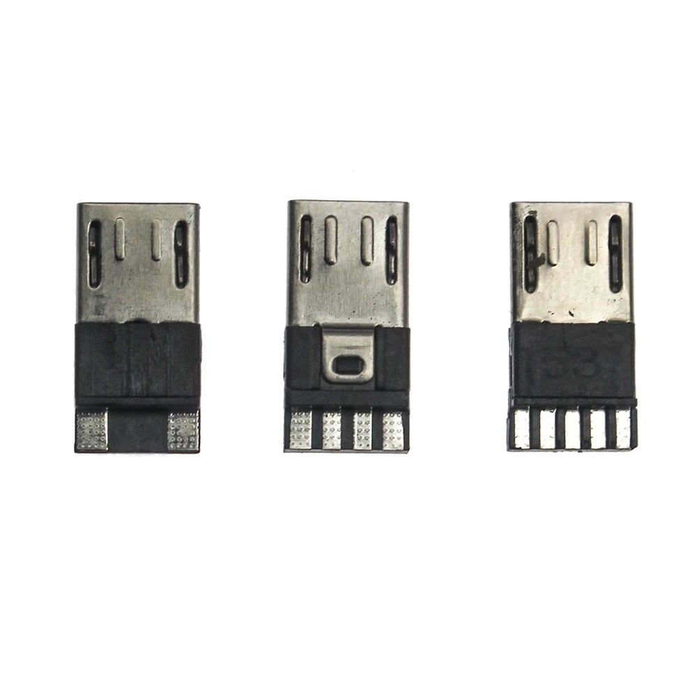 250 sztuk 500 sztuk 2p/4P/5Pin Micro USB Jack USB wtyk męski złącze Port Jack ogon Sockect wtyczki terminale dla Samsung Huawei DIY