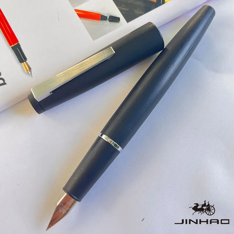 1 PCS JINHAO 80 Carbon Fiber Series Silver/Grey Clip Iridium Fountain Ink Pen