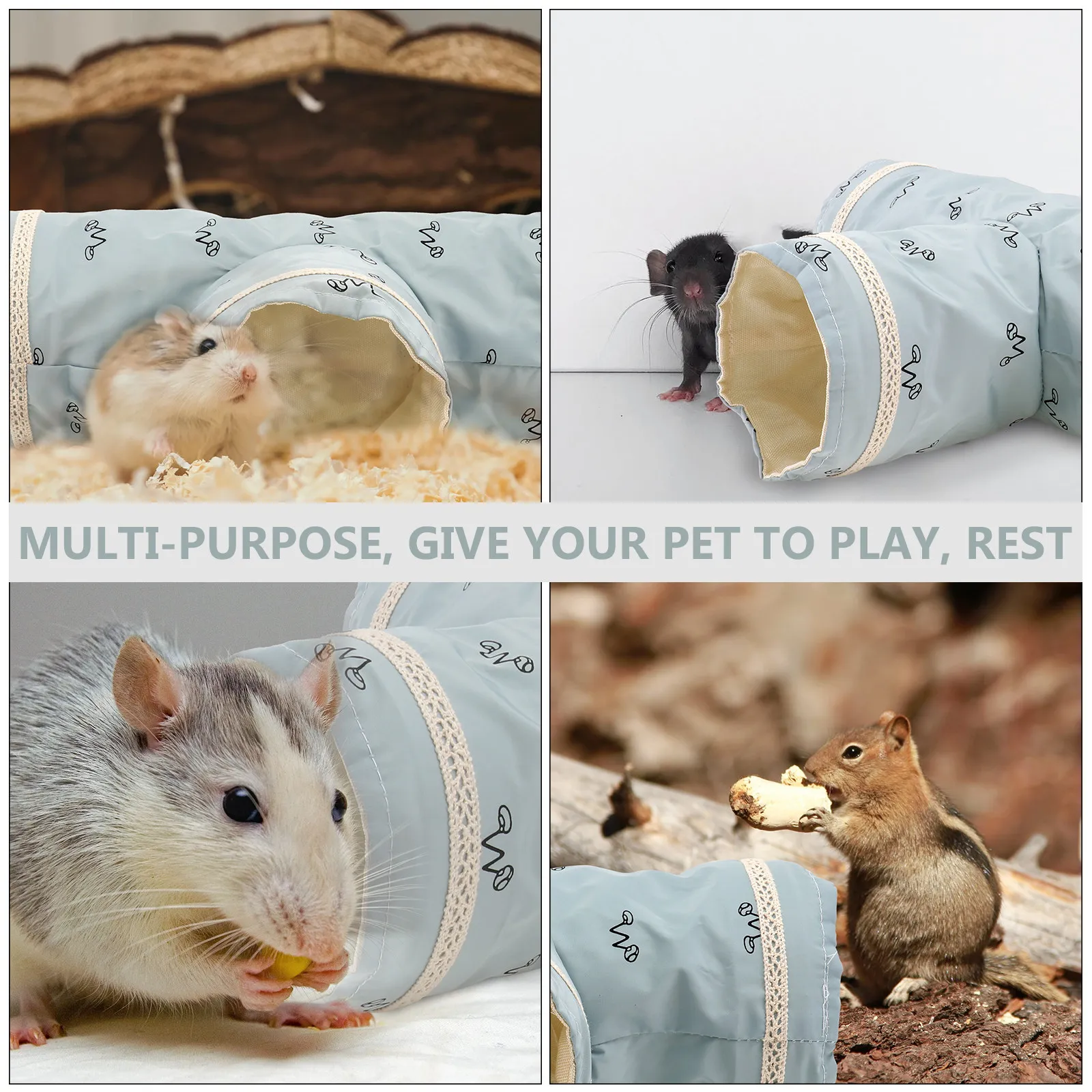 1Pcs Pet Tunnel Summer Cooling Hamster Tunnel Foldable Small Pet Playing Tube Interesting Crawling Exploration Hedgehog