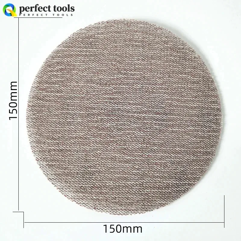 6 นิ้ว 150 มม.ตาข่ายแห้งทรายรถอะตอม Ash Putty ขัดรอบ Self-กาว Flocking เหมาะสําหรับ MIRKA กระดาษทรายนิวเมติก