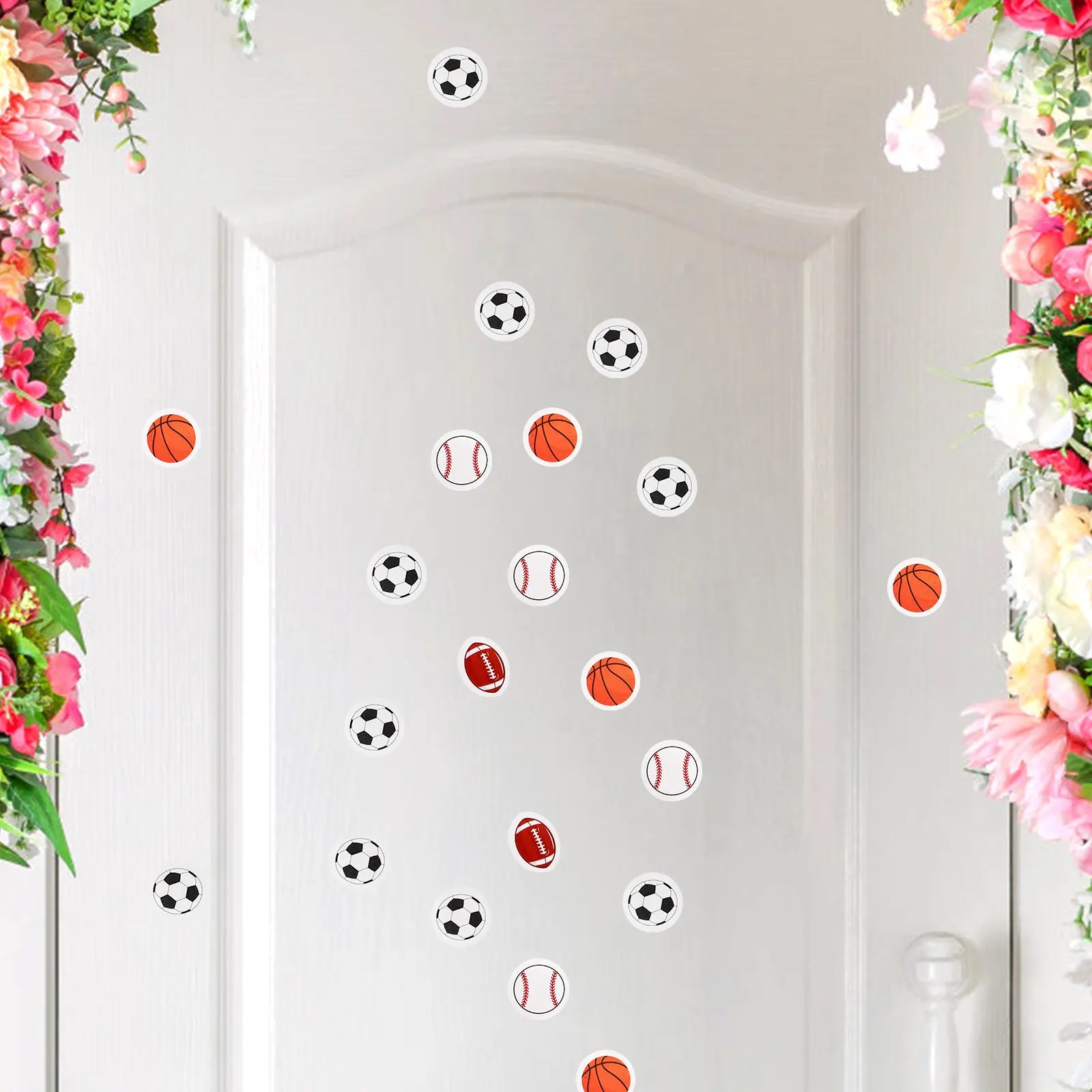 20Sheets Mini Ball Stickers Sports Theme Decals for Water Bottles Notebooks Doors Windows Glass DIY Scrapbooking Party Favors