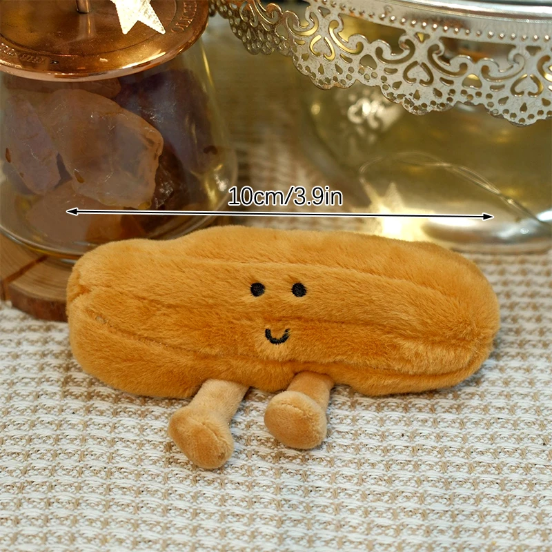 Cartoon Fried Dough Sticks Plush Toy Keychain Cute Creative Soft Stuffed Doll Pendant Car Key Ring Backpack Bag Decor Kid Gift