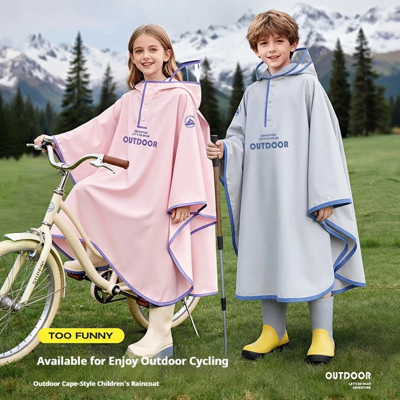 Special Outdoor Raincoat for School Riding Waterproof Windproof Belt with Backpack Space - Convenient Portable Rain Gear
