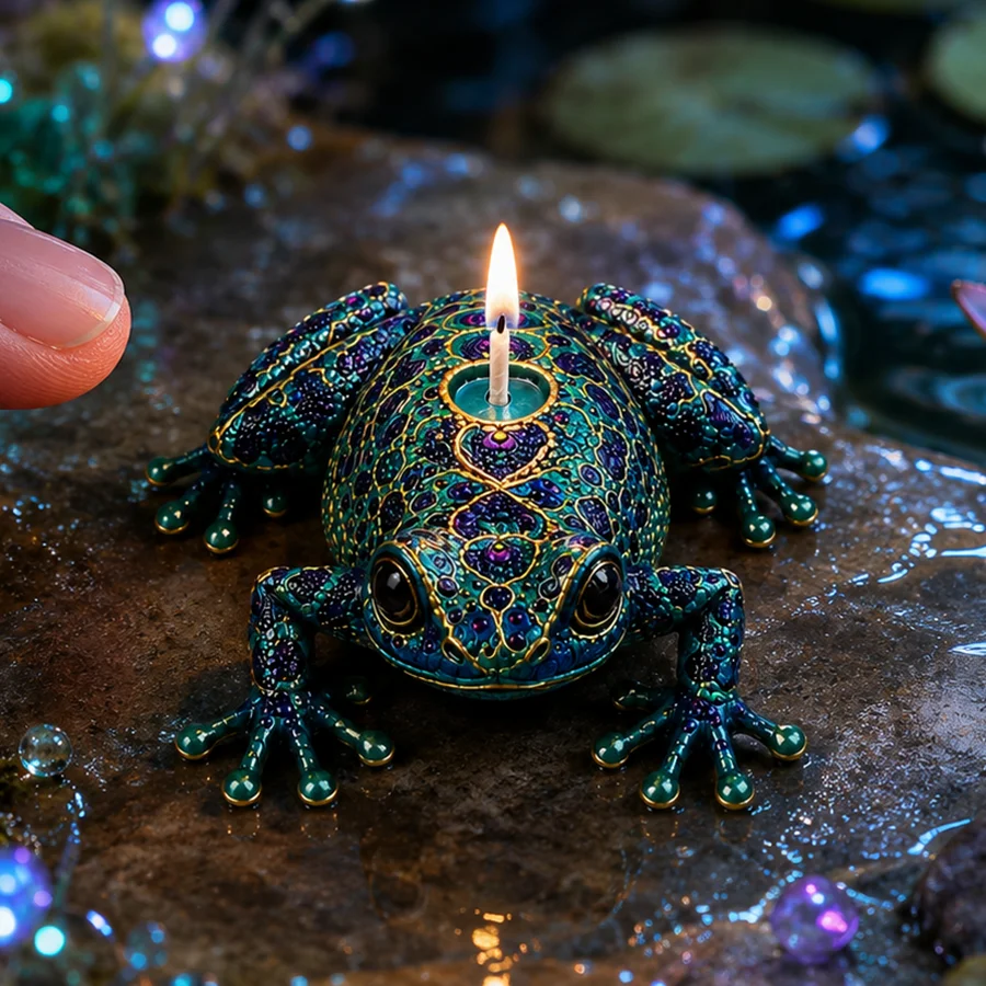 Boho Gorgeous Pattern Frog Silicone Mold, Amphibian Candle Mold, Forest-Style Home Decor, Handmade Holiday Gifts