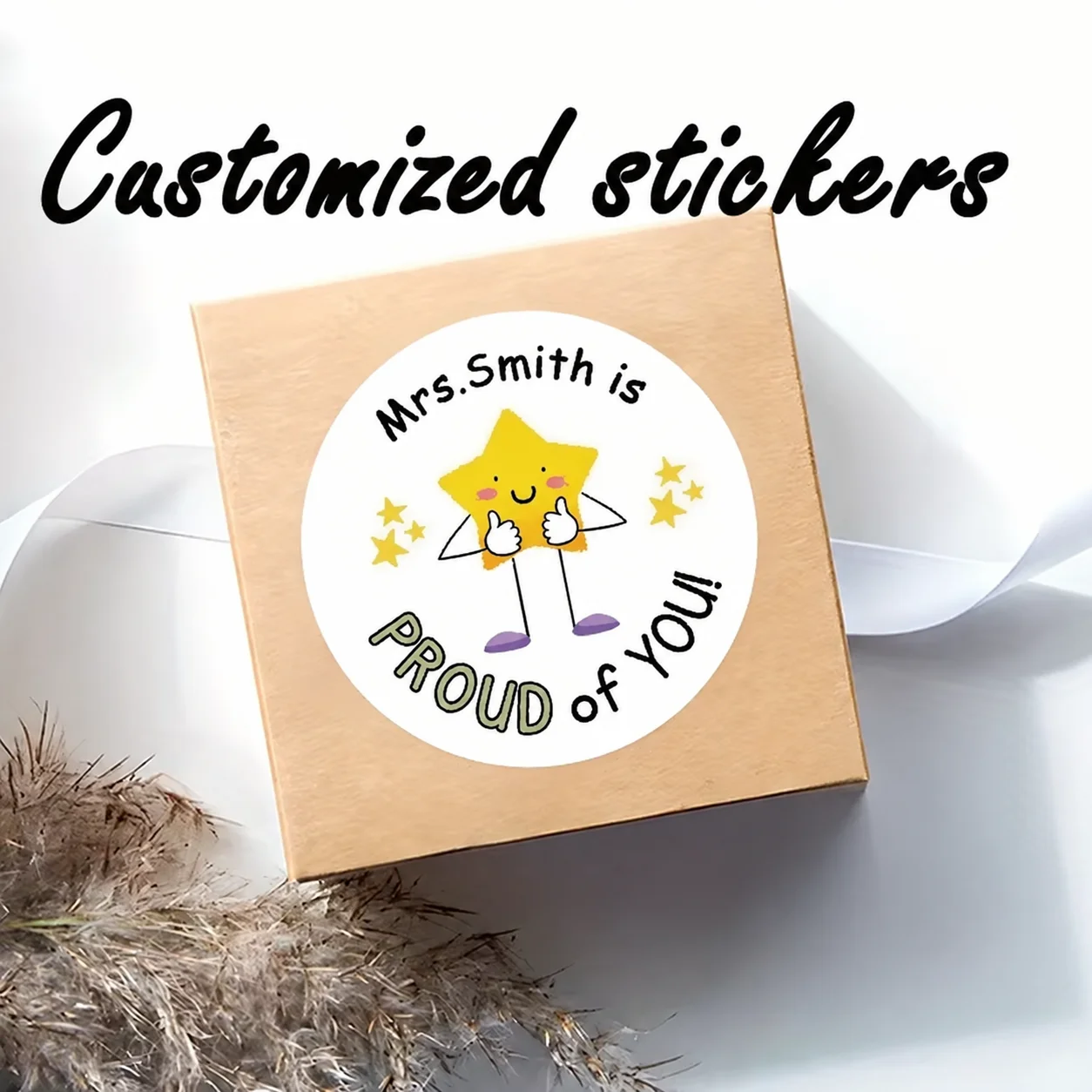 Customized Yellow Star Thumbs-Up Decorative Stickers, Suitable for Birthday Parties, Back-To-School Celebrations, and Other Happy Moments, to Give to Relatives and Friends to Express Pride and Encouragement