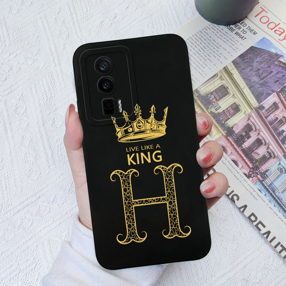 For Xiaomi Redmi K60 Ultra Pro K60E Case Crown 26 Letter Liquid Silicone Lens Protection Cover For RedmiK60 K60E K60Pro K60Ultra