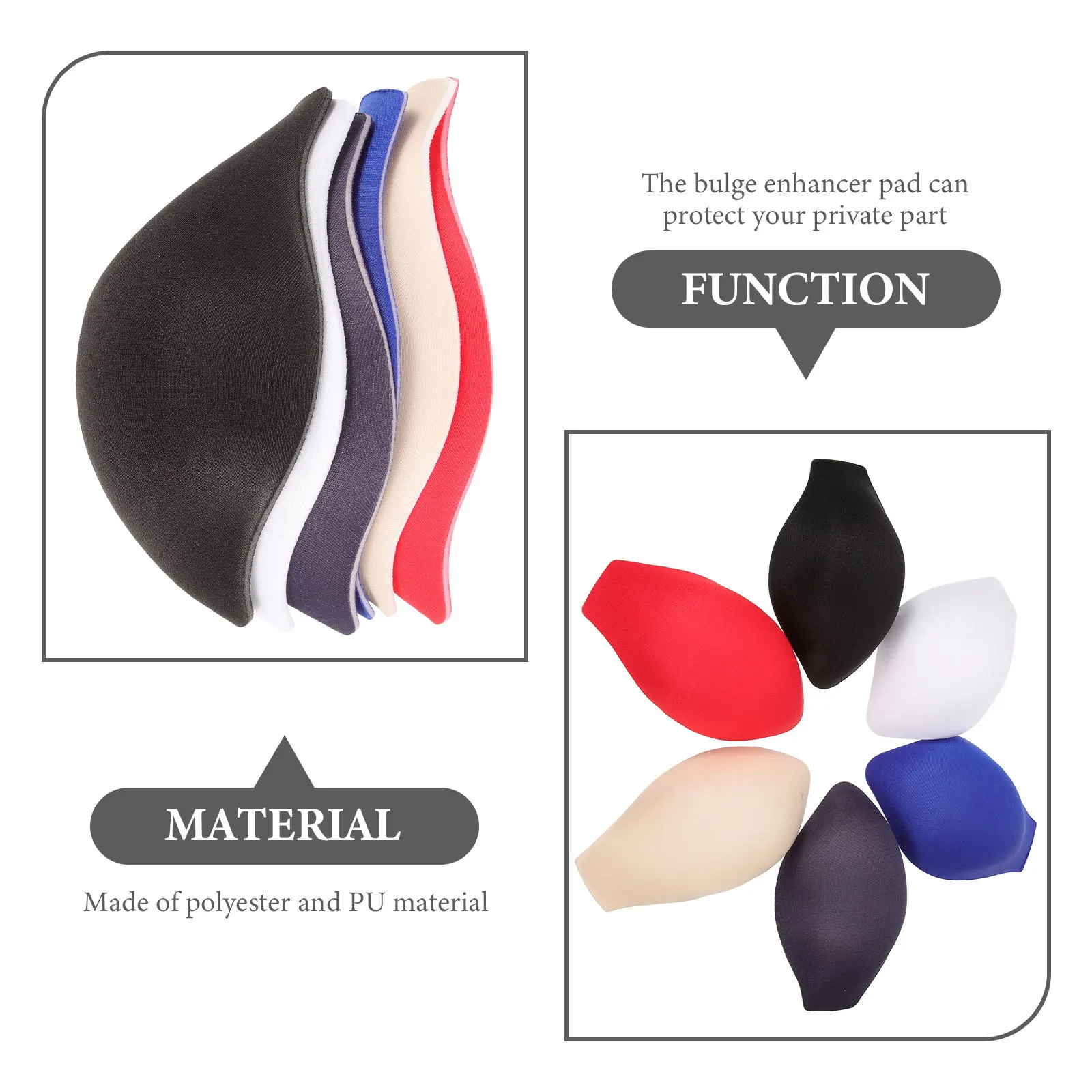 

6Pcs Men Bulge Enhancing Pads Smooth Comfortable Underwear Cup Inserts for Swimwear Activewear Confidence Boosting Underpants