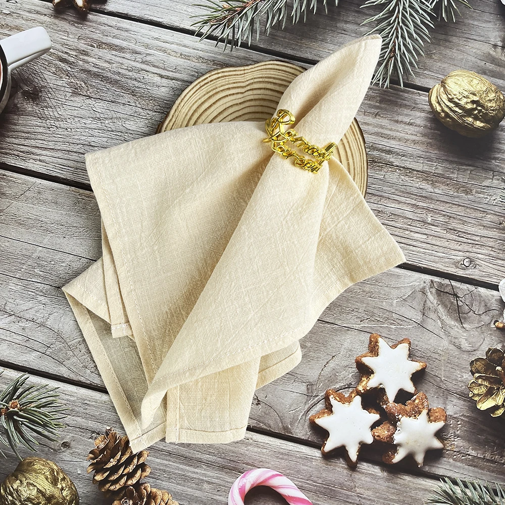 Set of 8 Cloth Napkins 30x45cm Cotton Fabric Serviette Reusable Kitchen Tea Table Towel for Baby Shower Wedding Table Decoration