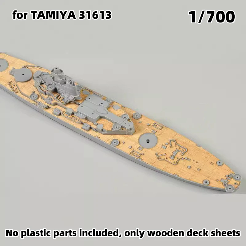 Modellteile, lasergeschnittene Holzdeckplatte mit selbstklebender Ankerkette für Tamiya 78029 31613 USS Missouri BB-63 1/350 1/700 – Detail 1