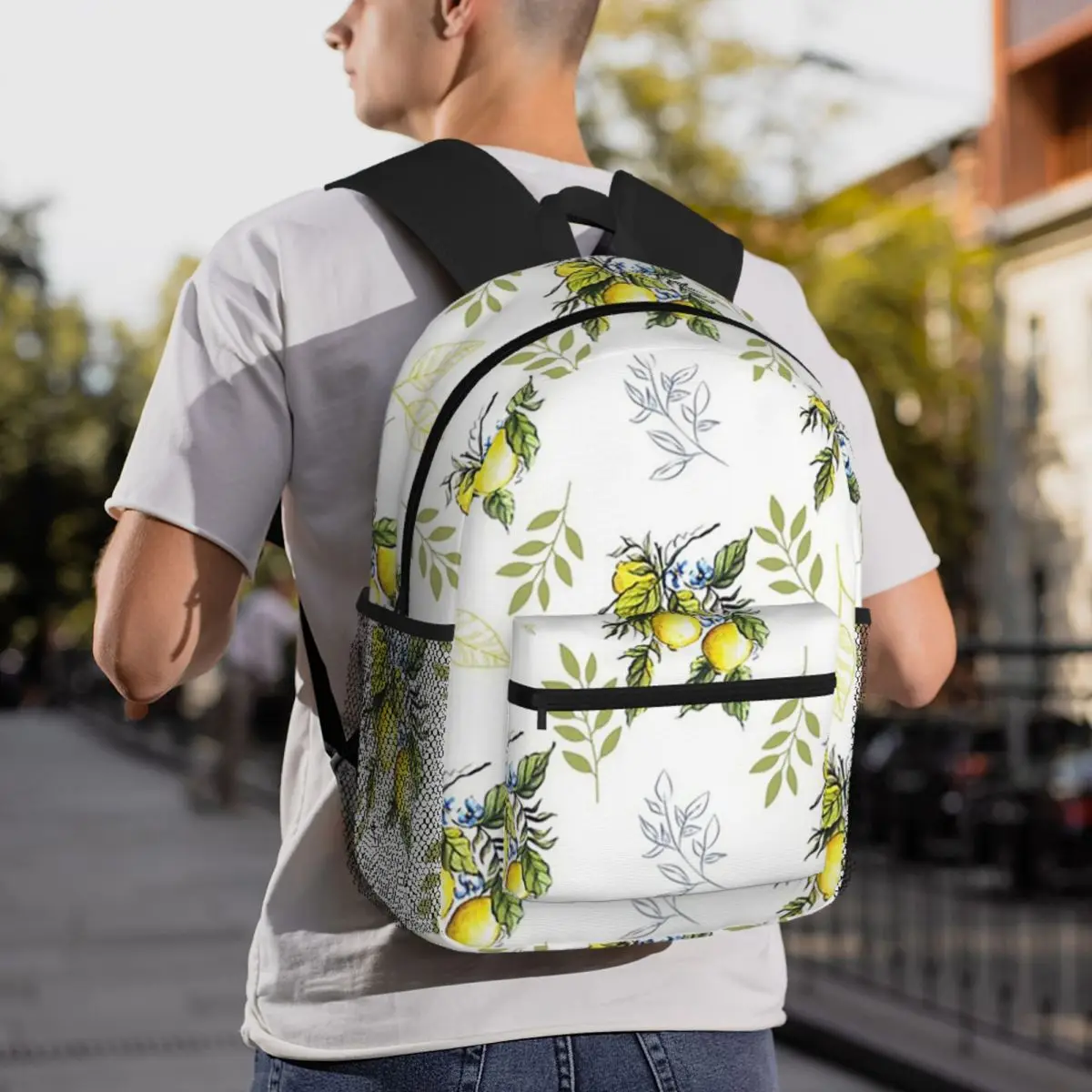 Lemons Pattern Backpack Student BookBag Children School Bag Computer Shoulder Bags for Boys Girls