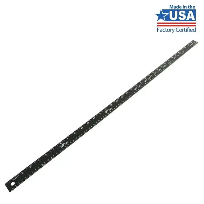 (4 Pak) penggaris 36 inci hiper tangguh, logam aluminium jumlah besar, HITAM