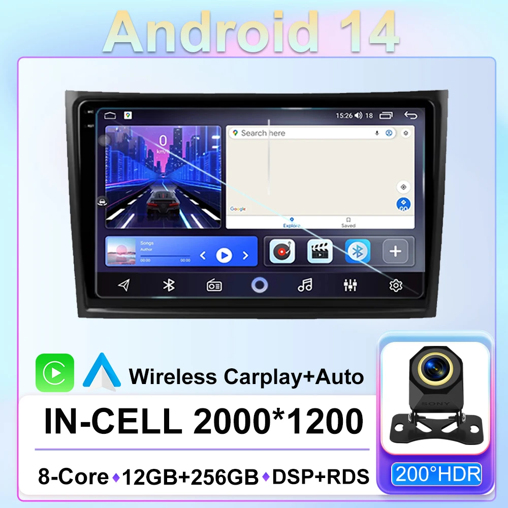 Android 14 Car Radio Stereo Head Unit For Volvo XC90 C 2002 - 2014 Auto GPS Navigation Player Multimedia Carplay 4G NO 2din DVD