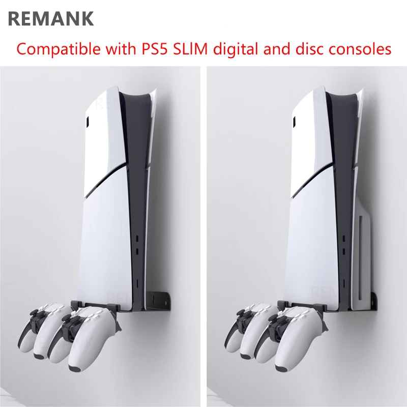 

Настенный держатель REMANK P5 Slim для двух контроллеров (для цифровой и дисковой версий), настенная подставка, аксессуар для игровой консоли