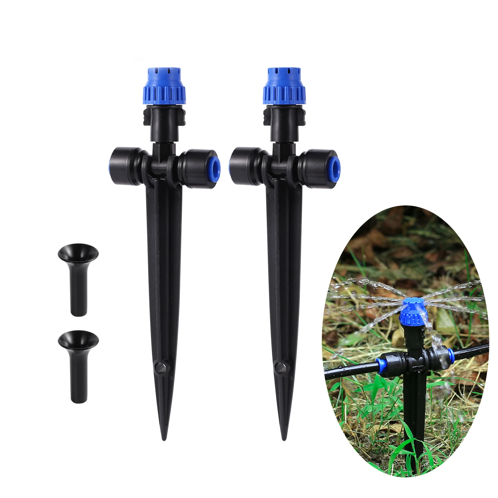 

10pcs Adjustable Bracket 8 Hole Sprinkler 180° Rotatable Micro-spray Droplet Emitter Watering Sprinkler Garden Irrigation Tools