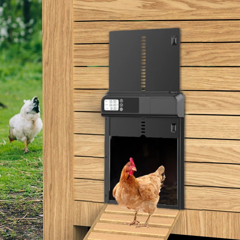 

Timer Automatic Chicken Coop Door Intelligent Anti-Pinch Induction waterproof Electric Poultry Gate for Farm