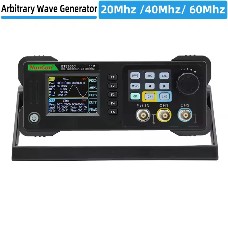 Fungsi Dua Saluran/Generator Bentuk Gelombang Sewenang-wenangnya 20Mhz 40Mhz 60Mhz Pengukur Frekuensi ET3320C ET3340C ET3360C Sumber Sinyal