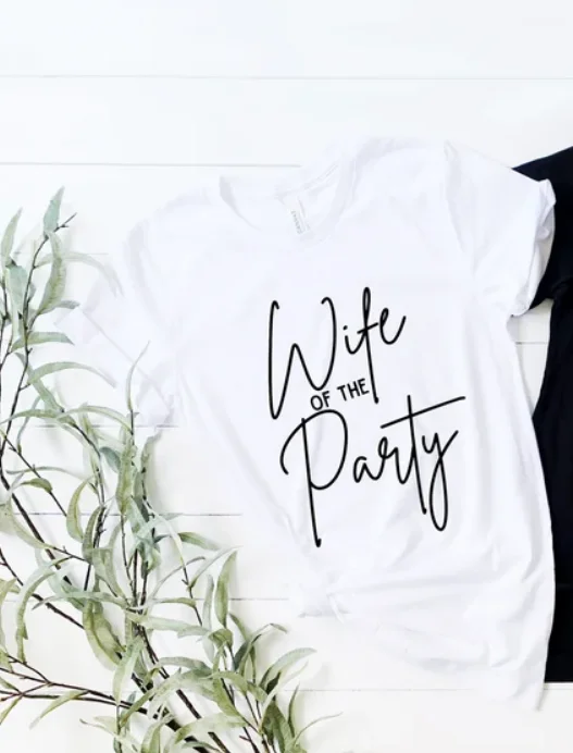 Bachelorette Party Shirts, Wife of the Party the Bridal Matching Bachelorette Party Shirts 100%Cotton harajuku y2k Fashion goth