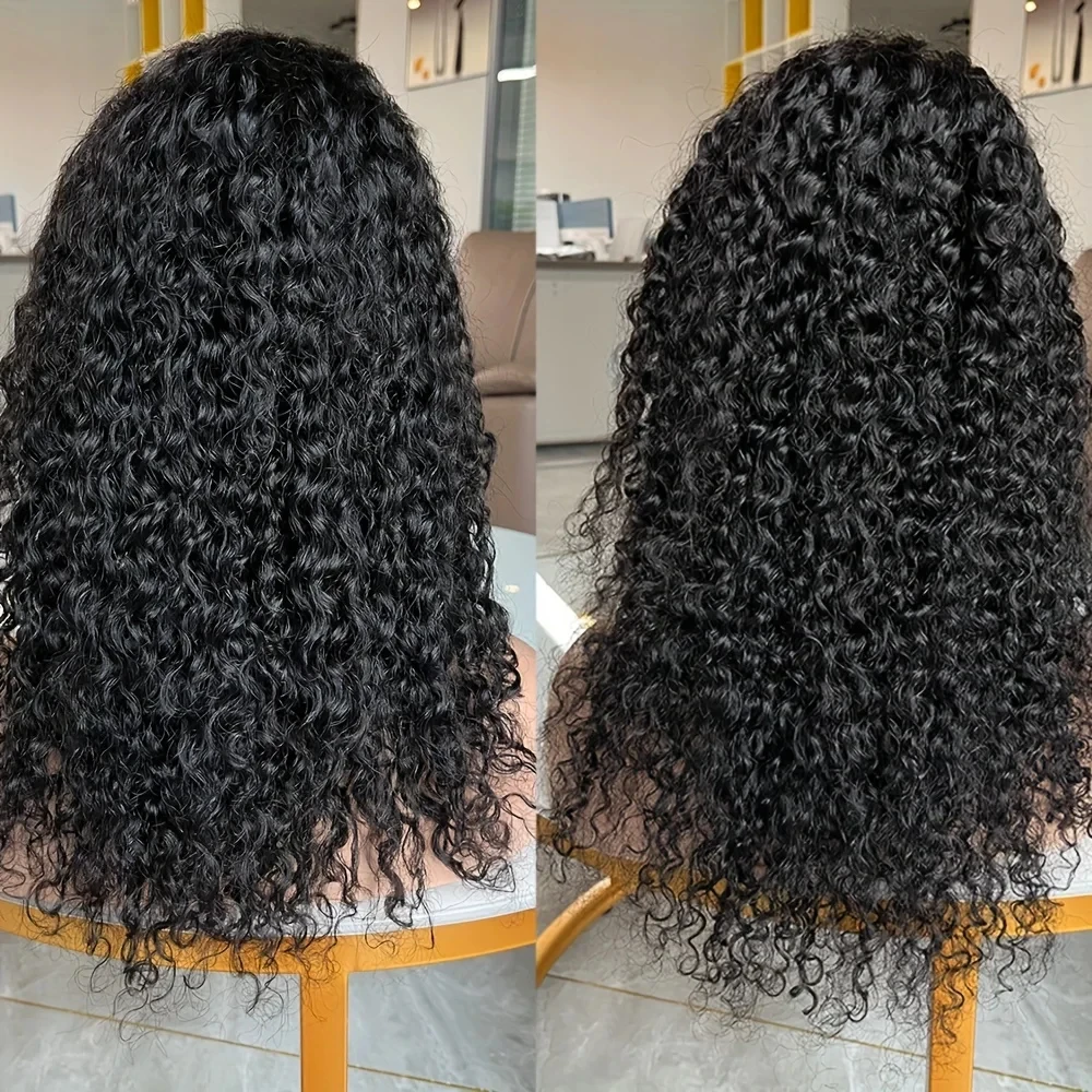 

Парик-полупарик Kinky Curly, черный 1B, из натуральных синтетических волос, термостойкий, легко надевается, для повседневной носки и вечеринок