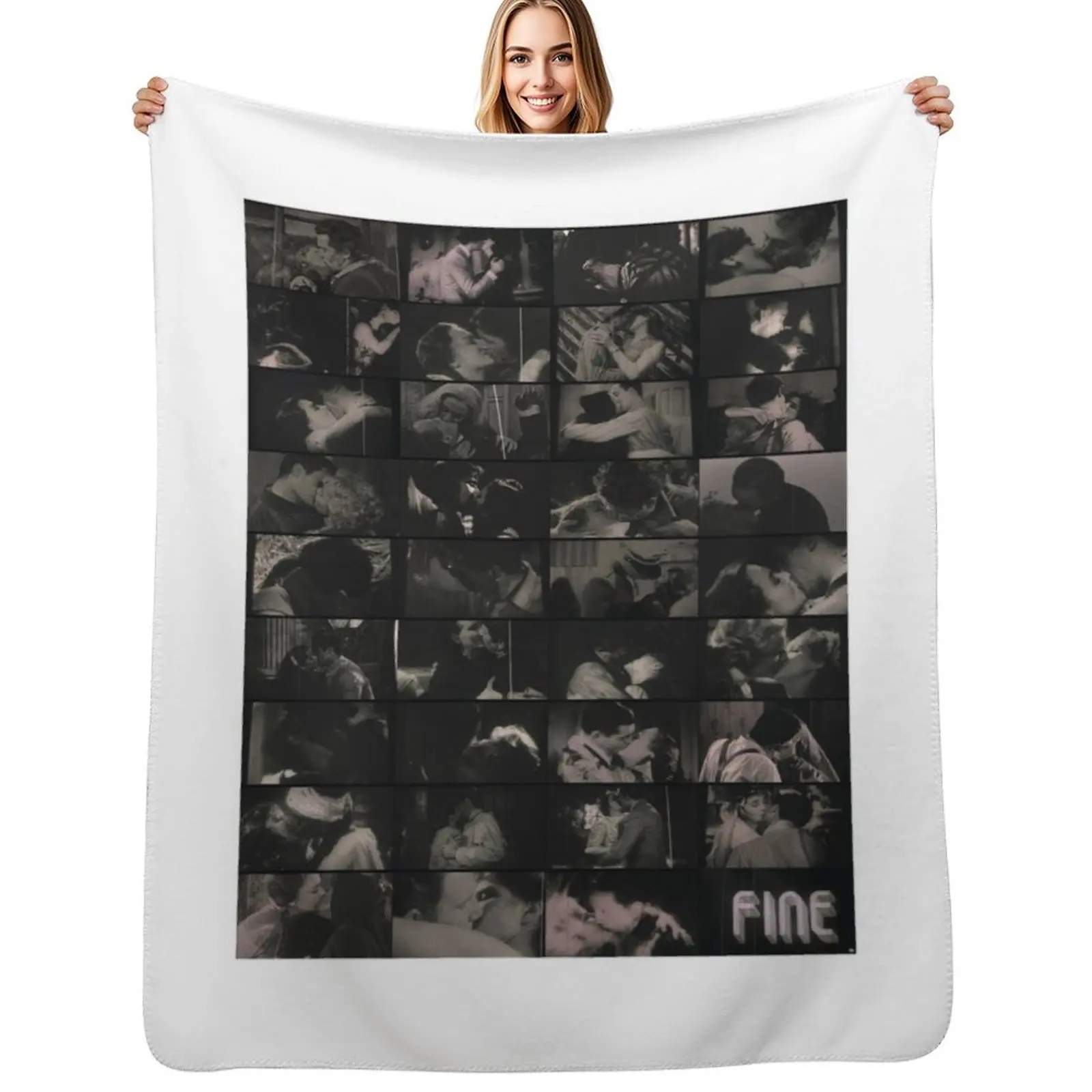 

The Censored Kisses of Cinema Paradiso Throw Blanket Furrys Custom warm for winter Sofas Blankets