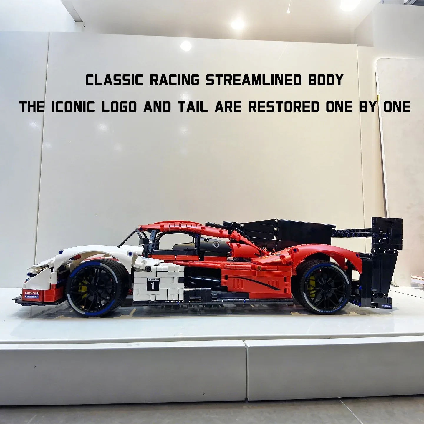 GULY Metallic Purple Plated Hypercar Brick Model 1:8 Scale 3460 Pieces 59cm Endurance Race Car Building Kit DIY Hobby Model for Desk and Shelf Display Premium Collectible Present for Car Hobbyists