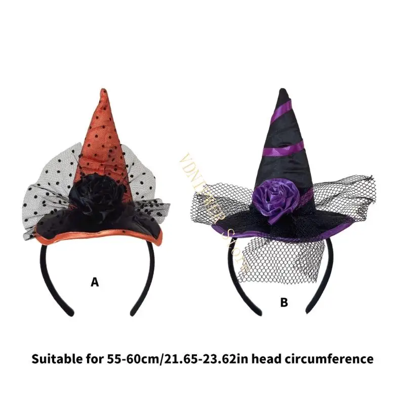 Hexenkostüm Kopfbedeckung sicheres Haar für Kinder Erwachsene Halloween Event D08E